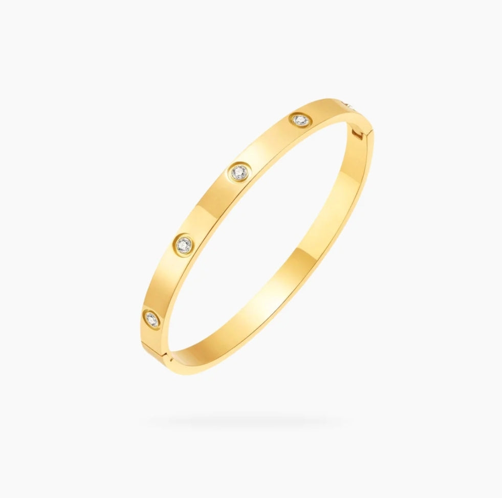 Brazalete de Oro de 18k con Circonia Cúbica
