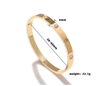 Brazalete de Oro de 18k con Circonia Cúbica